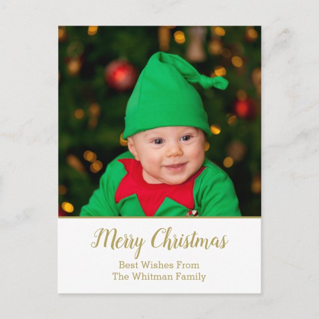 Frohe Weihnachts-Fotovorlage Feiertagspostkarte (Vorderseite)