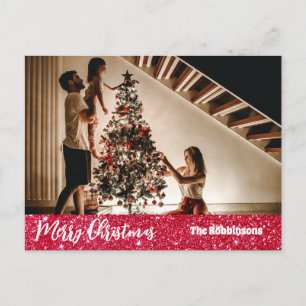 Frohe Weihnachts-Fotovorlage Gruß Urlaub Postkarte