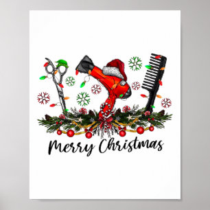 Frohe Weihnachts Friseur Friseur Matching C Poster