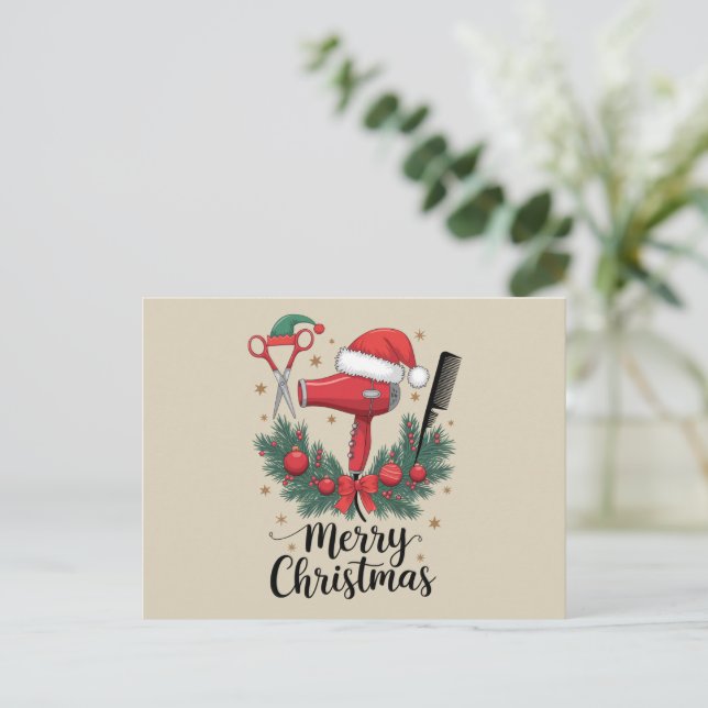 Frohe Weihnachts-Friseur Weihnachten Friseur Xmas  (Stehend Vorderseite)