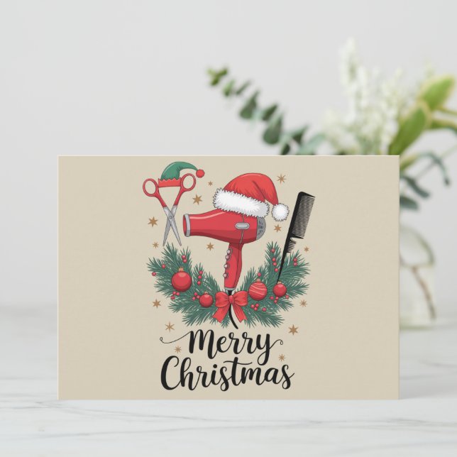 Frohe Weihnachts-Friseur Weihnachten Friseur Xmas  (Stehend Vorderseite)