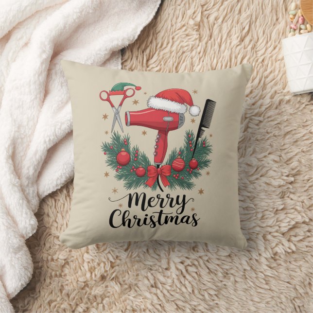 Frohe Weihnachts-Friseur Weihnachten Friseur Xmas  Kissen (Decke)