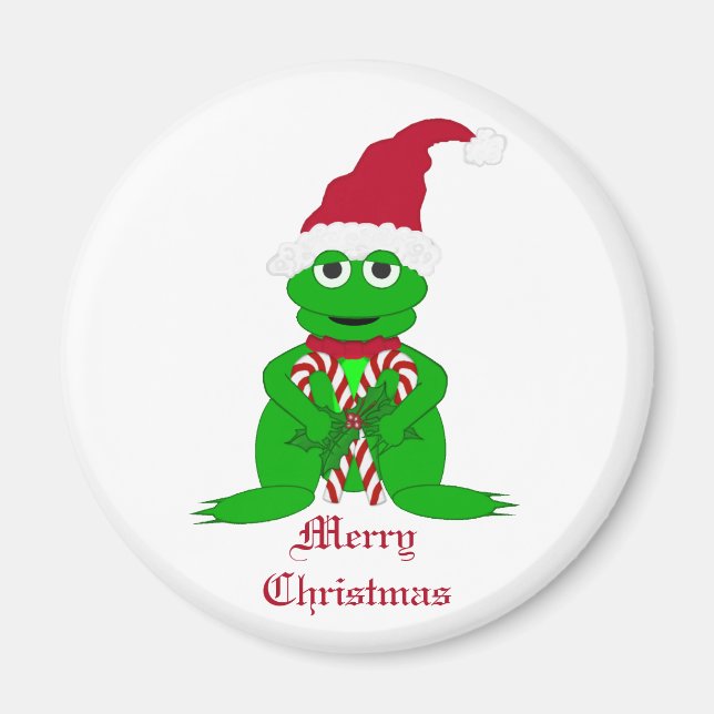 Frohe Weihnachts Frog Magnet (Vorne)