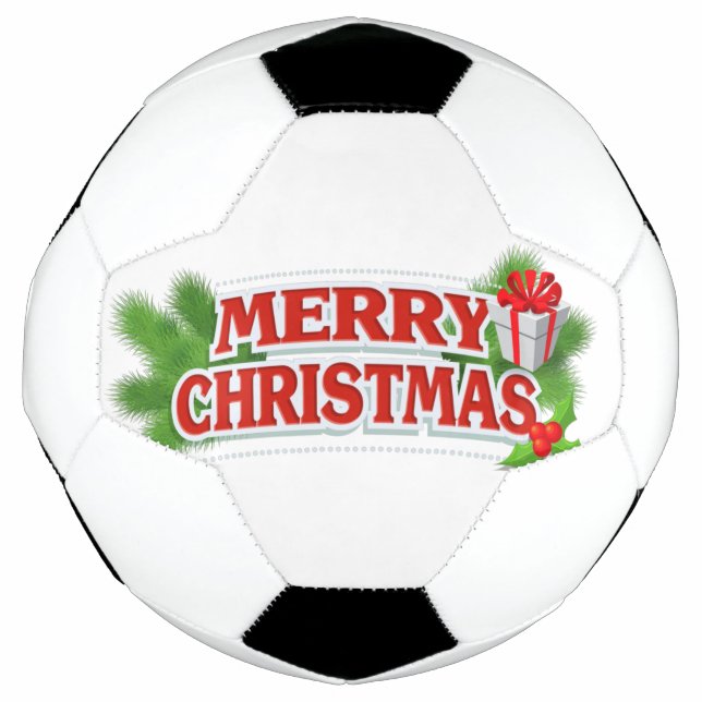 Frohe Weihnachts-Fußball-Ball Fußball (Vorderseite)
