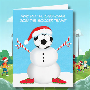 Frohe Weihnachts-Fußball Snowman Joke Karte