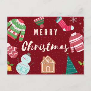 Frohe Weihnachts gekochte Pullover, Schneemann, Ba Postkarte