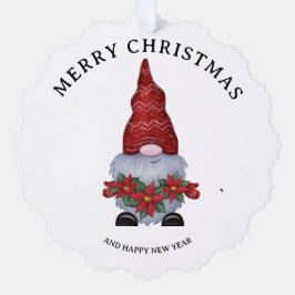 Frohe Weihnachts-Genom mit Glitzer Poinsettia Ornament Karte