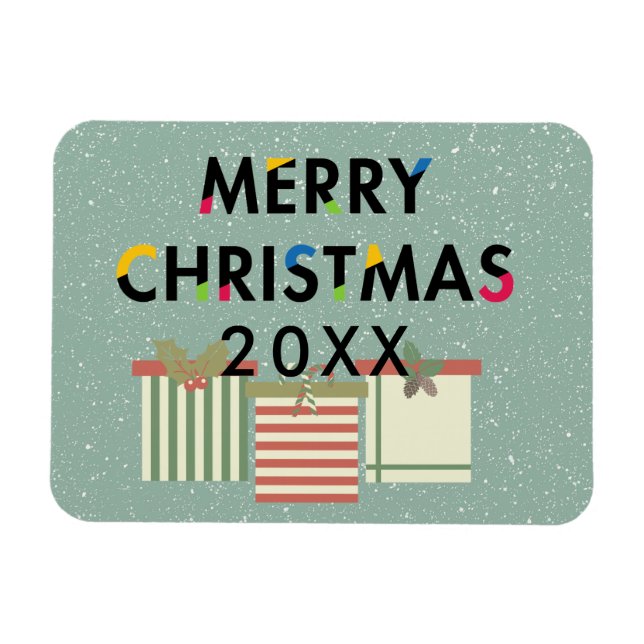 Frohe Weihnachts-Geschenkboxen Flexible Küche Magn Magnet (Horizontal)