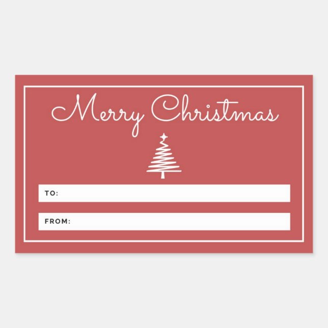 Frohe Weihnachts-Geschenksticker Rechteckiger Aufkleber (Vorderseite)