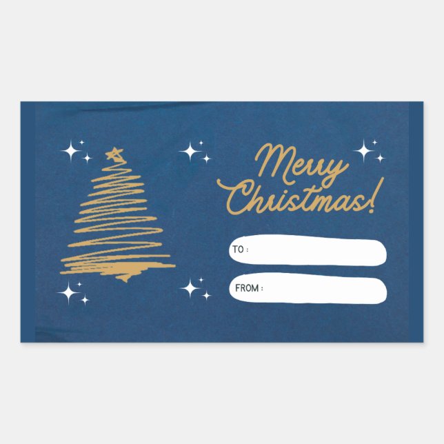 Frohe Weihnachts-Geschenksticker Rechteckiger Aufkleber (Vorderseite)
