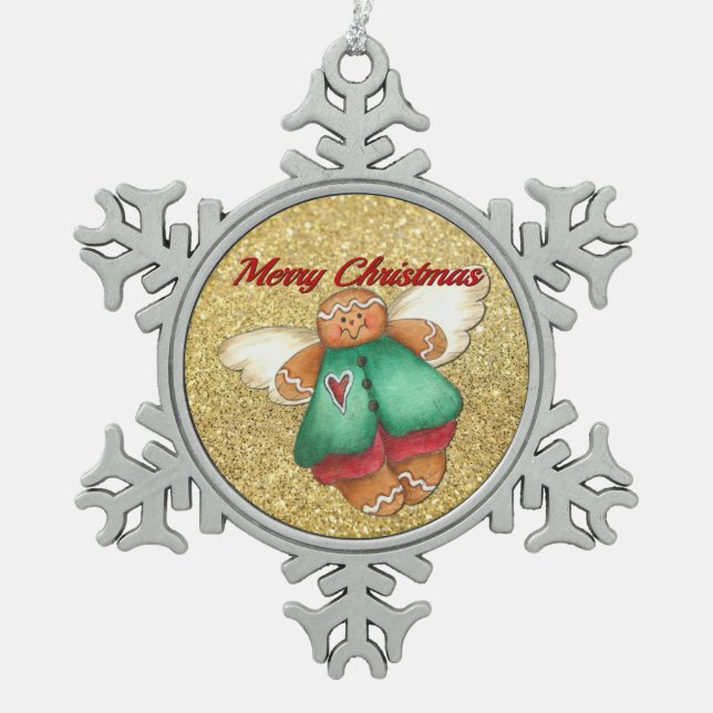 Frohe Weihnachts Gingerbread Angel Ornament (Vorderseite)