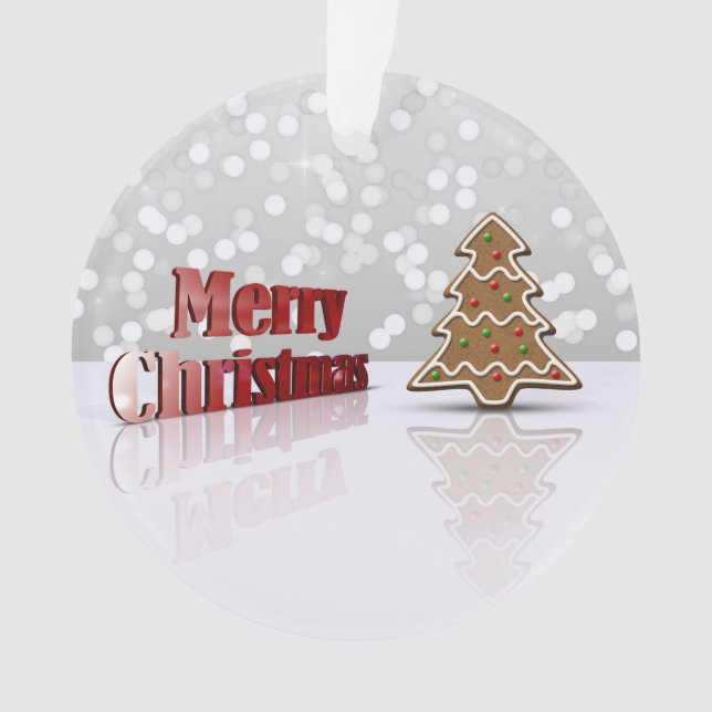 Frohe Weihnachts-Gingerbread-Bäume Ornament (Vorderseite)