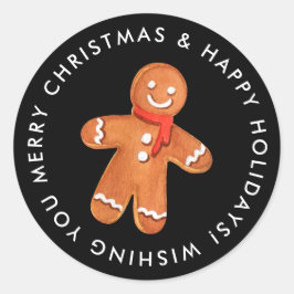 Frohe Weihnachts Gingerbread Cookie Custom Runder Aufkleber