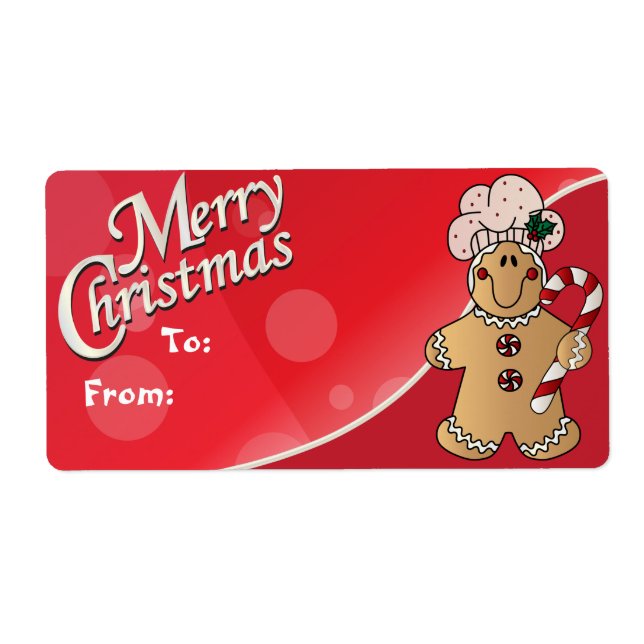 Frohe Weihnachts-Gingerbread-Gift-Tags (Vorne)