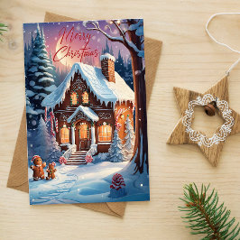 Frohe Weihnachts Gingerbread House Holiday Card Feiertagskarte