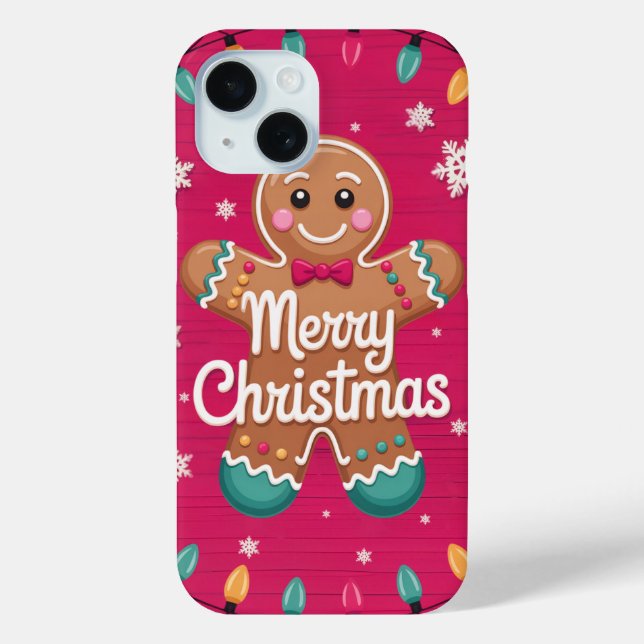 Frohe Weihnachts Gingerbread Man iPhone / iPad Fal Case-Mate iPhone Hülle (Rückseite)