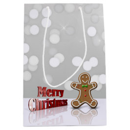 Frohe Weihnachts Gingerbread Man Medium Geschenkta Mittlere Geschenktüte