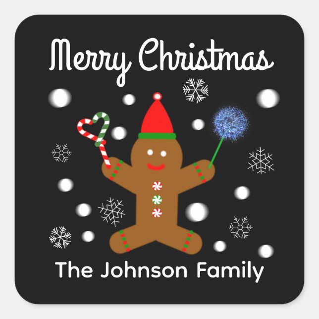 Frohe Weihnachts Gingerbread Mann #2 Stickers (Vorderseite)