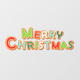 Frohe Weihnachts Gingerbrot Cookie Schriftart Bäck Fensteraufkleber