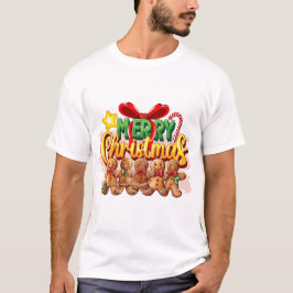 Frohe Weihnachts-Gingerbrot-Kugel T-Shirt