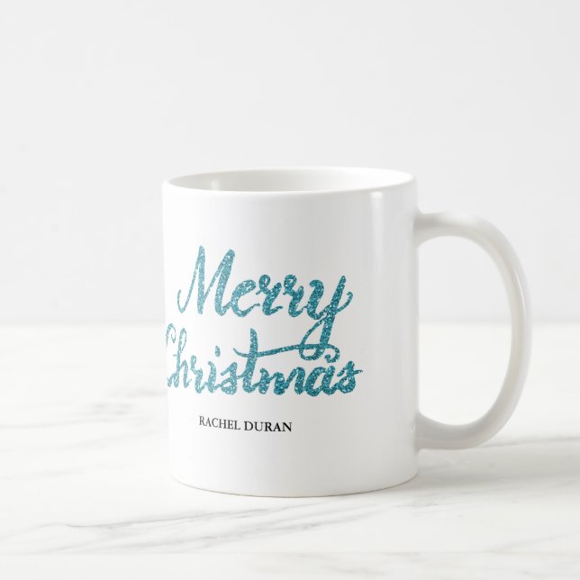 Frohe Weihnachts-Glitzer-Pinsel-Tasse Kaffeetasse (Rechts)