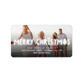 Frohe Weihnachts-Glow Holiday Foto Rücksendeadress Adressaufkleber