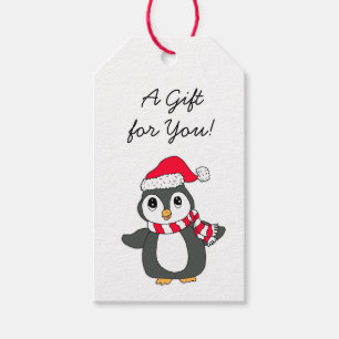Frohe Weihnachts-glückliche Neujahr Pinguin Geschenkanhänger