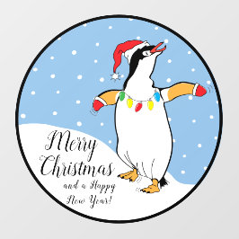 Frohe Weihnachts glückliche Pinguin-Fensterklammer Fensteraufkleber
