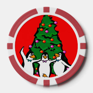 Frohe Weihnachts glückliche Pinguine Poker Chips, Pokerchips
