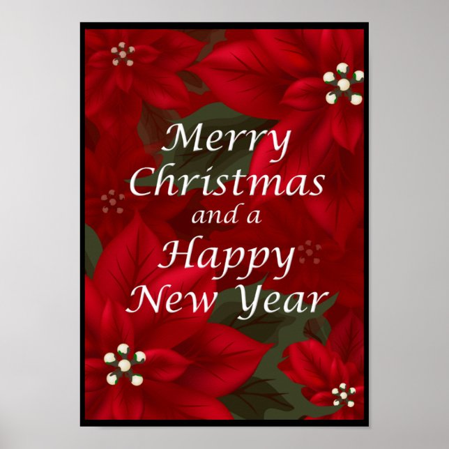 Frohe Weihnachts-Glückspilz für das neue Jahr Poster (Vorne)