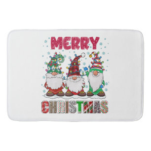 Frohe Weihnachts Gnome Familie Funny Xmas Tree Badematte