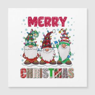 Frohe Weihnachts Gnome Familie Funny Xmas Tree Magnetkarte