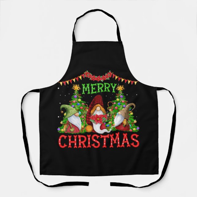 Frohe Weihnachts Gnome Familie Xmas Schürze (Vorderseite)