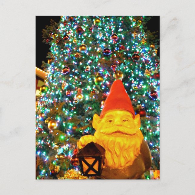 Frohe Weihnachts-Gnome Feiertagspostkarte (Vorderseite)