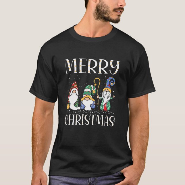 Frohe Weihnachts Gnome Geschenke Funny Familie Wei T-Shirt (Vorderseite)