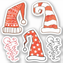 Frohe Weihnachts Gnome Hats Vinyl Aufkleber