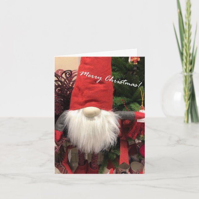 Frohe Weihnachts Gnome Joy and Magic Holiday Card Karte (Vorderseite)