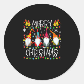 Frohe Weihnachts Gnome Matching Family Party Pajam Runder Aufkleber