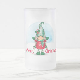Frohe Weihnachts-Gnome Mattglas Bierglas