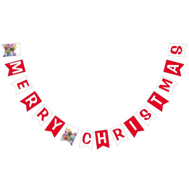 Frohe Weihnachts Gnome Party Cartoon Zeichnend Fun Wimpelkette (Alle)