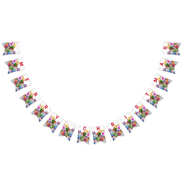 Frohe Weihnachts Gnome Party Cartoon Zeichnend - S Wimpelkette (Alle)