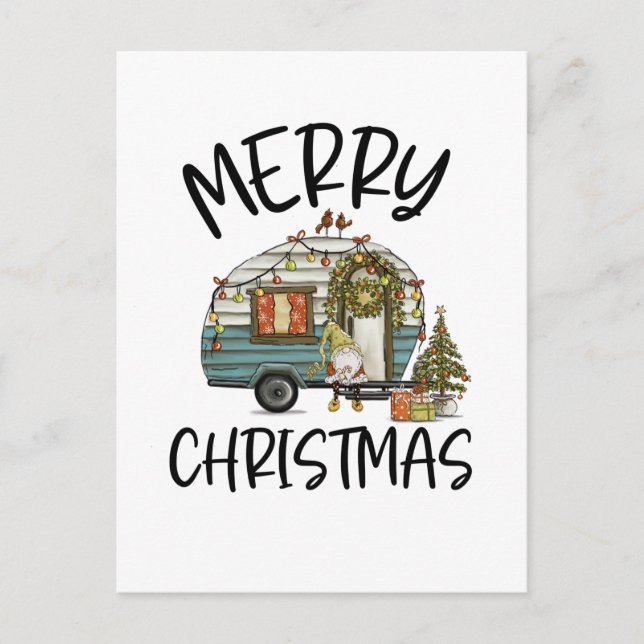Frohe Weihnachts-Gnome Postkarte (Vorderseite)