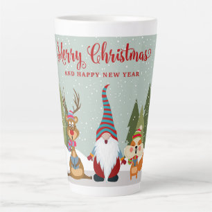 Frohe Weihnachts-Gnome, Rudolph und Raccoon Milchtasse
