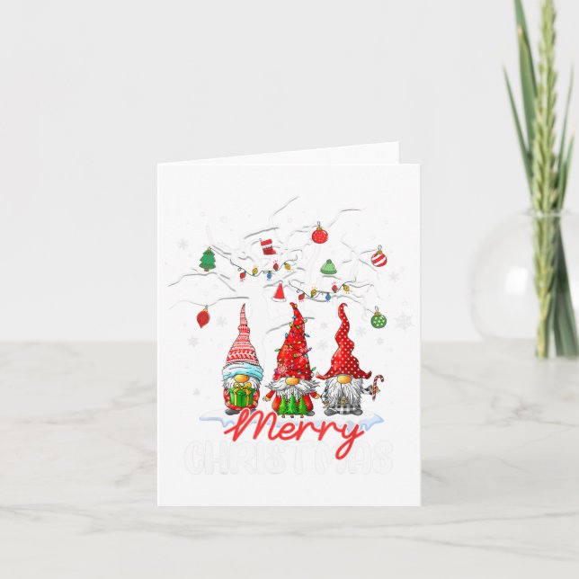 Frohe Weihnachts-Gnomes Xmas Familie Männer Frauen Karte (Vorderseite)