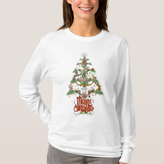 Frohe Weihnachts-GOAT LOVER'S GIFT Weihnachtsbäume T-Shirt (Vorderseite)