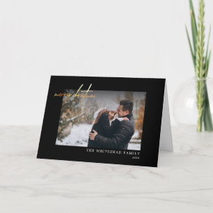 Frohe Weihnachts Gold Black Minimal Card Feiertagskarte