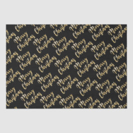 Frohe Weihnachts Gold-Drehbuch schwarz Seidenpapier