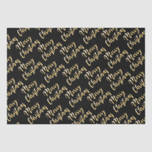 Frohe Weihnachts Gold-Drehbuch schwarz Seidenpapier