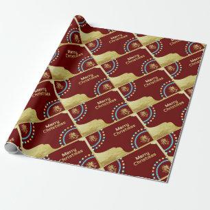 Frohe Weihnachts-Gold-Foil mit Glocken Geschenkpapier