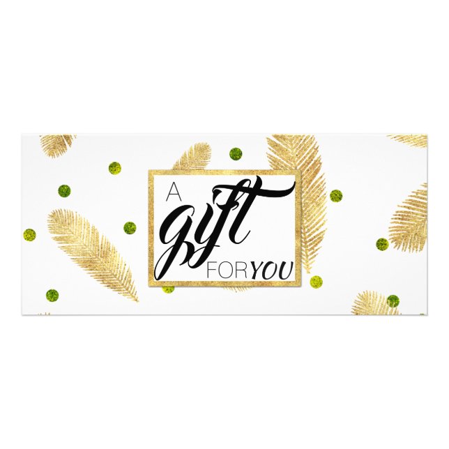 Frohe Weihnachts Gold Glitzer Fir Branche Geschenk Werbekarte (Vorne)